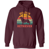 Golden Retriever, Retro Golden, Golden Dog Pullover Hoodie