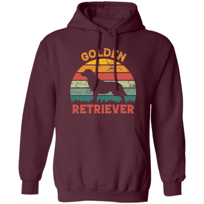 Golden Retriever, Retro Golden, Golden Dog Pullover Hoodie