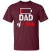 Dad Of 3 Kids, Out Of Battery, Father's Day Gift, Dad Gift white Unisex T-Shirt