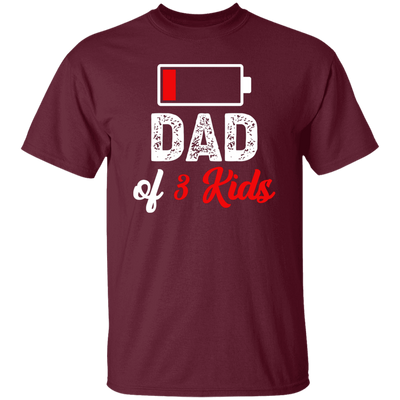 Dad Of 3 Kids, Out Of Battery, Father's Day Gift, Dad Gift white Unisex T-Shirt