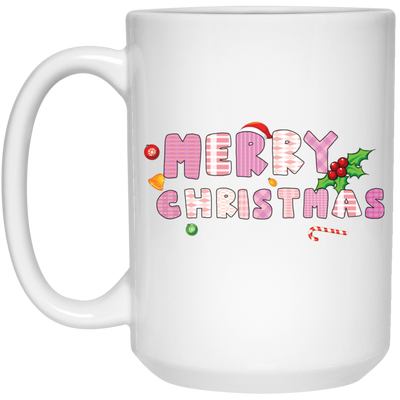 Merry Christmas, Pinky Christmas, Pink Lover, Christmas Lover, Merry Christmas, Trendy Christmas White Mug