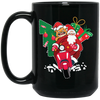 Santa With Angry Dog, Santa Ride Motorbike, Love Christmas, Merry Christmas, Trendy Christmas Black Mug