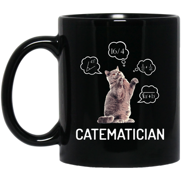 Catematician, Real Cat, Cat Love Math, Mathematics Black Mug