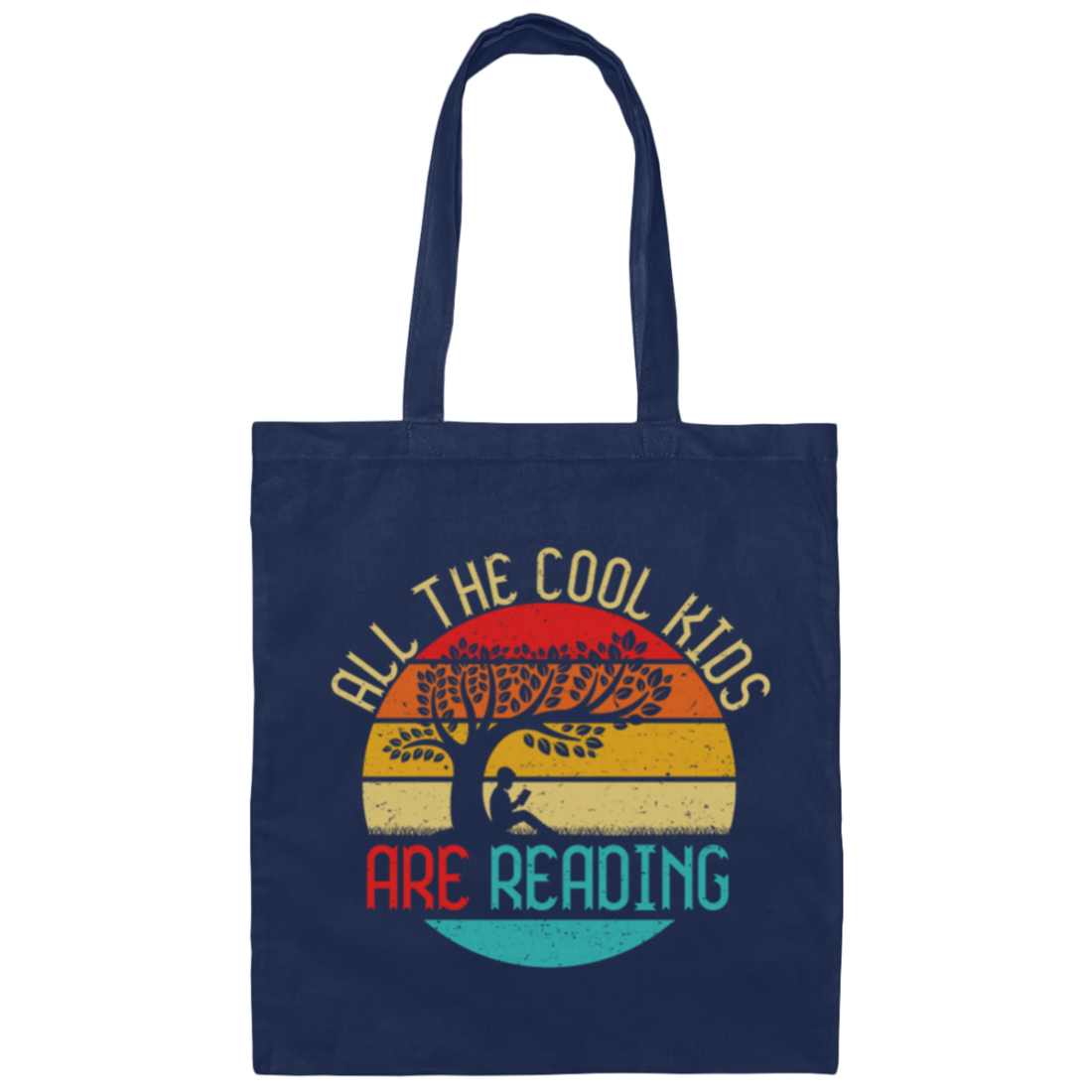 Retro All the Cool Kids are Reading Book Vintage Canvas Tote Bag