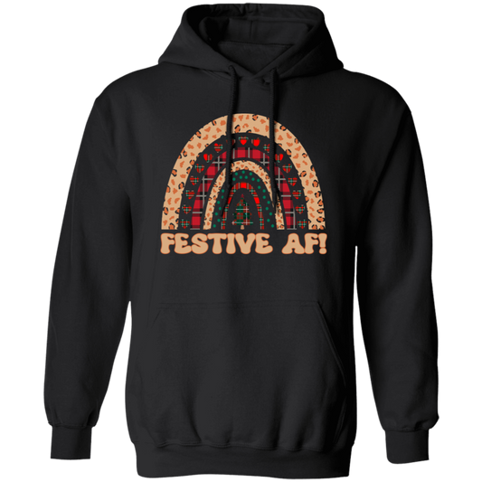 Festive Af, Love Christmas, Merry Christmas Pullover Hoodie