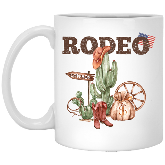 Rodeo Gift, Cowboy Gift, Live In Desert, American Cowboy White Mug