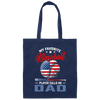 My Favorite Baseball Player Calls Me Dad, American Baseball, Father's Day Gift Canvas Tote Bag