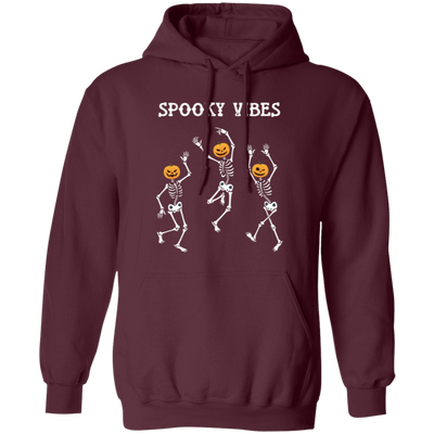 Dancing Skeleton, Spooky Vibes, Happy Halloween Pullover Hoodie