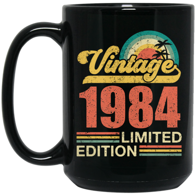 Hawaii 1984 Gift, Vintage 1984 Limited Gift, Retro 1984, Tropical Style Black Mug