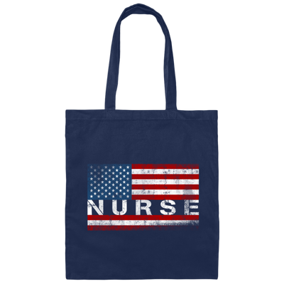 Proud Nurses American Flag Nurse Be To Husband Canvas Tote Bag