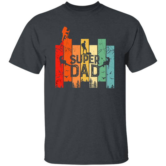 Retro Dad, Super Dad, Hiking Dad, Daddy Love Hiking Unisex T-Shirt