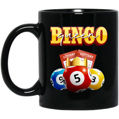 Bingo Queen, Love Bingo, Lottery Ticket, Win Lottery Black Mug