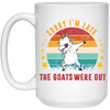 Sorry I'm Late, The Goats Were Out, Retro Goats White Mug