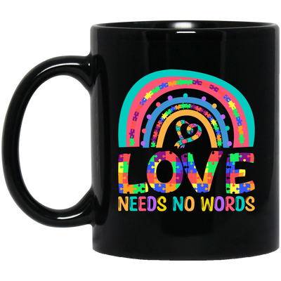 Love Needs No Words, Puzzle Of Love, Pride Month Black Mug