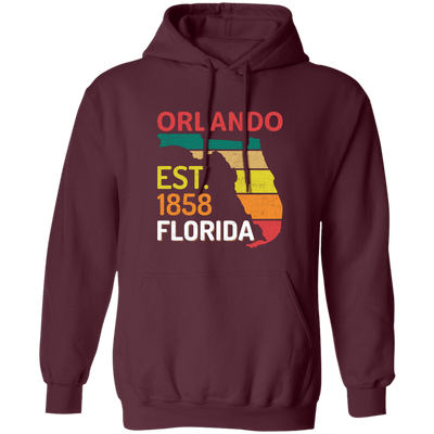 Orlando, Orlando Florida, Established 1858, Retro Orlando Pullover Hoodie