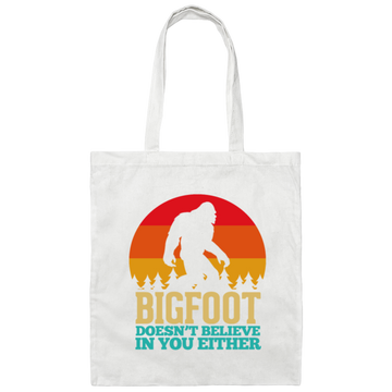Bigfoot Sasquatch Believe Big Foot Gift, Bigfoot Vintage Canvas Tote Bag