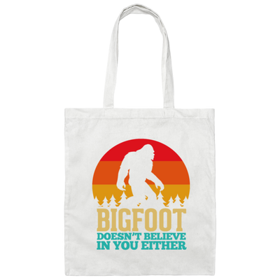 Bigfoot Sasquatch Believe Big Foot Gift, Bigfoot Vintage Canvas Tote Bag