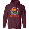 Life Is Better With Horses, Retro Horses, Horse Racing Pullover Hoodie