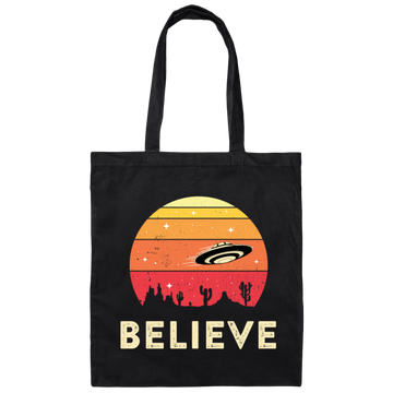 Model Space Ship, Believe in UFOs Bob Lazar Sports Canvas Tote Bag
