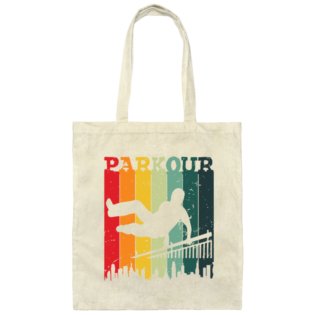 Retro Parkour Gift, Athlete Parkour, Freerunning, Freerunners Gift Canvas Tote Bag