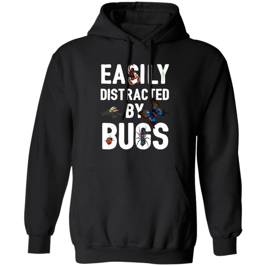 Easily Distracted By Bugs, Butterfly And Spiders Pullover Hoodie