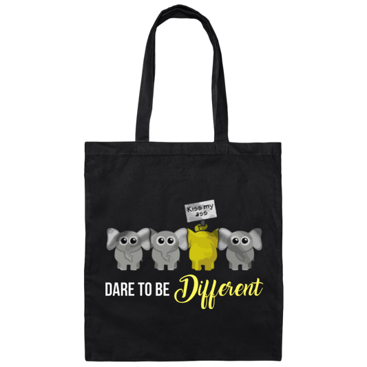 Elephant Lover Gift, Dare To Be Different, Different Elephant, Cute Gift Canvas Tote Bag