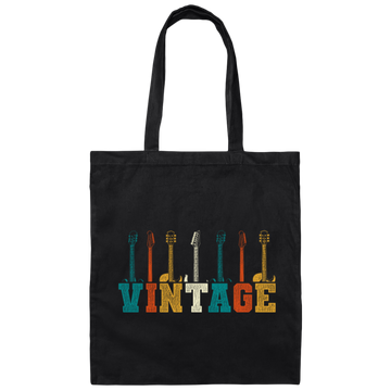 Retro Guitar, Musicians Living In The World Canvas Tote Bag