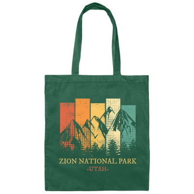 Retro Zion Park, National Park Lover, Best Zion Ever, Zion Mountain Gift Canvas Tote Bag