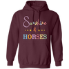 Sunshine And Horses, Groovy Hore, Retro Horse Pullover Hoodie