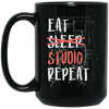 Architect Gift, Engineer Student, Architecture Lover, Studio Repeat Black Mug