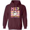 Milf Boo, Man I Love Fall, Groovy Boo, Cute Boo Pullover Hoodie