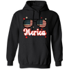 Sunglasses America, American Flag, Star America Pullover Hoodie