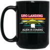 UFO Landing For The Expansion Of Earth, Retro UFO Black Mug