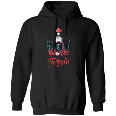 Tequila Bottle, Wine Bottle Central Cactus Forest Pullover Hoodie