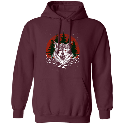 Cool Wolf, Wolf Lover Gift, The Wild Gift, Retro Wolf, Wildwolf Love Gift Pullover Hoodie