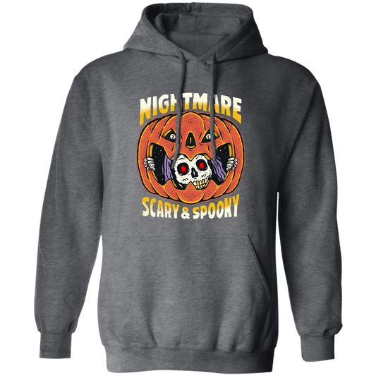 Nightmare Scary And Spooky, Skeleton Into Pumpkin Pullover Hoodie