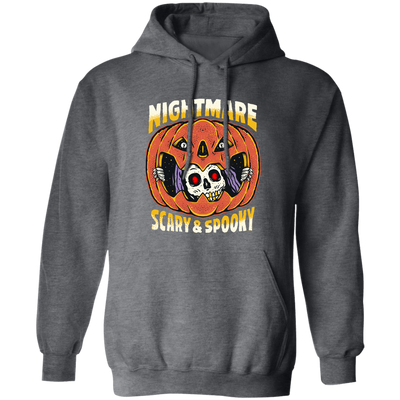 Nightmare Scary And Spooky, Skeleton Into Pumpkin Pullover Hoodie