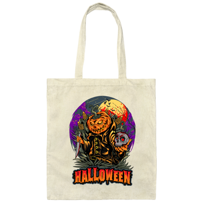 Halloween Holiday, Pumpkin Halloween, Horror Halloween Canvas Tote Bag