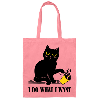 I Do What I Want, Black Cat, Push The Glass Over, Sassy Pussy Canvas Tote Bag