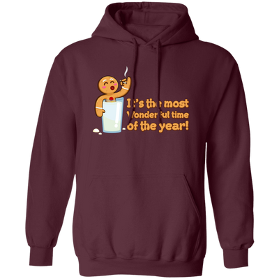 It's The Most Wonderful Time of The Year, Chilling Gingerbread, Merry Christmas, Trendy Christmas Pullover Hoodie