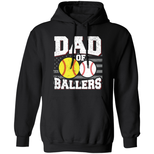 Baseball Sport, Dad Of Ballers, Retro Baseball Player Pullover Hoodie