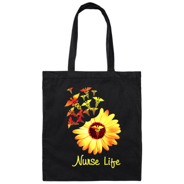 Nurse Gift, Nurse Life Sunflower, Cute Nurse Gift, Love My Nurse Life Canvas Tote Bag