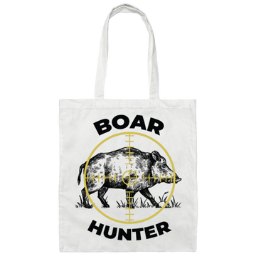 Boar Hunter, Wild Animal Hunter, Retro Boar, Boar Lover Canvas Tote Bag