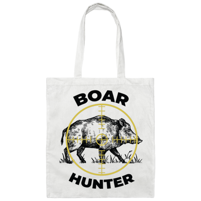 Boar Hunter, Wild Animal Hunter, Retro Boar, Boar Lover Canvas Tote Bag