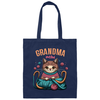 Knitting Grandma, Grandmeow, Love Cat, Love Knit, Gift For Grandma Canvas Tote Bag