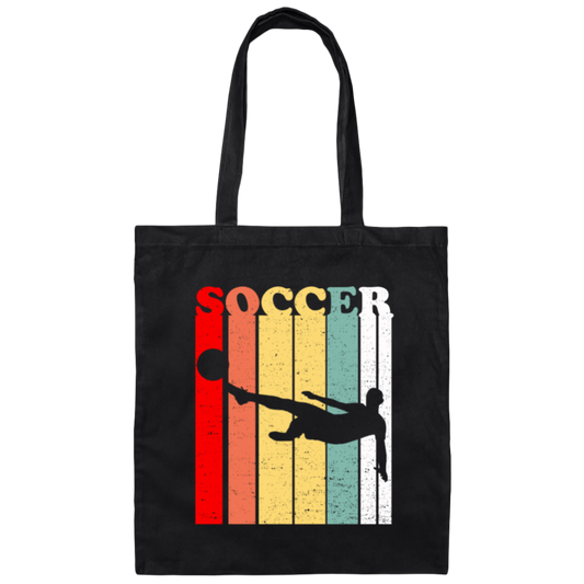 Soccer Player Vintage Style, Football, Gift For Soccer Lover Vintage Color Canvas Tote Bag