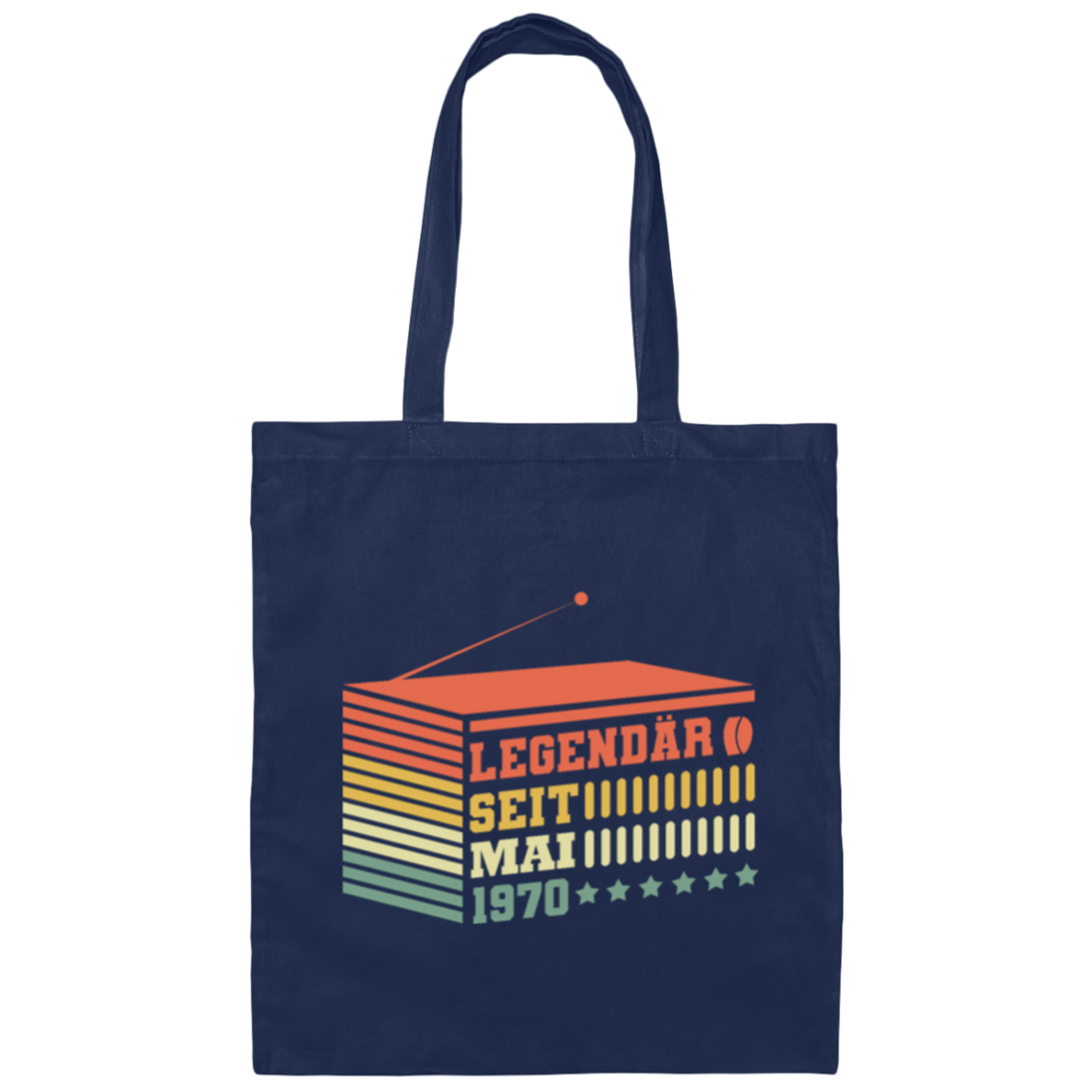 Retro Radio Birthday May 1970 Canvas Tote Bag