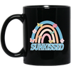 Sunkissed, Groovy Rainbow, Butterfly, Flower, Kid Design Black Mug