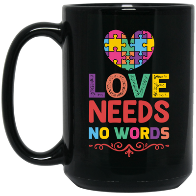 Love Needs No Words, Love Puzzle, My Love Black Mug