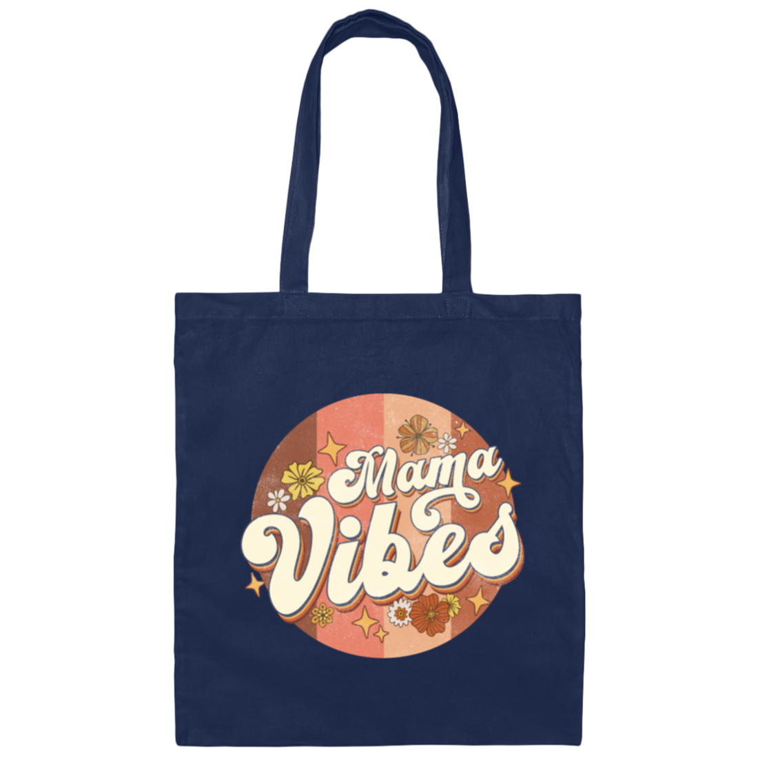 Love Mama Gift, Retro Gift For Mama, Cute Flower Vintage, Mama Vibe, Retro Vibes Canvas Tote Bag